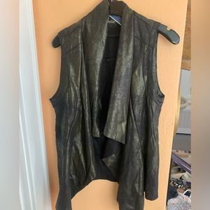 Faux leather vest